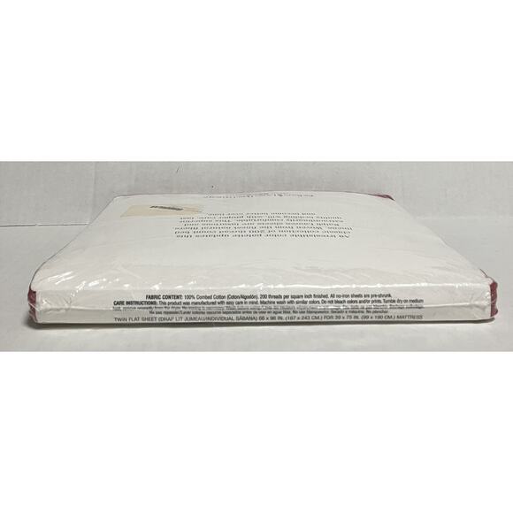 Ralph Lauren Twin Flat Sheet 100% Cotton 200 Thread No Iron Irregular Brick Red - Picture 4 of 5